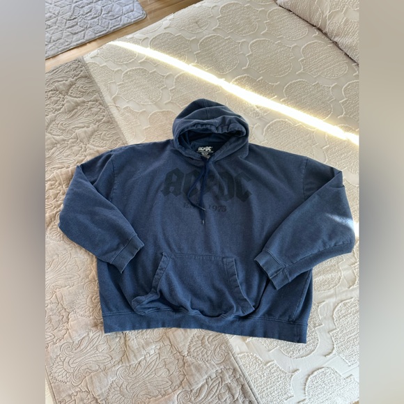 AC/DC Tops - AC/DC Band Sweater Hoodie Blue Size 3X Oversized